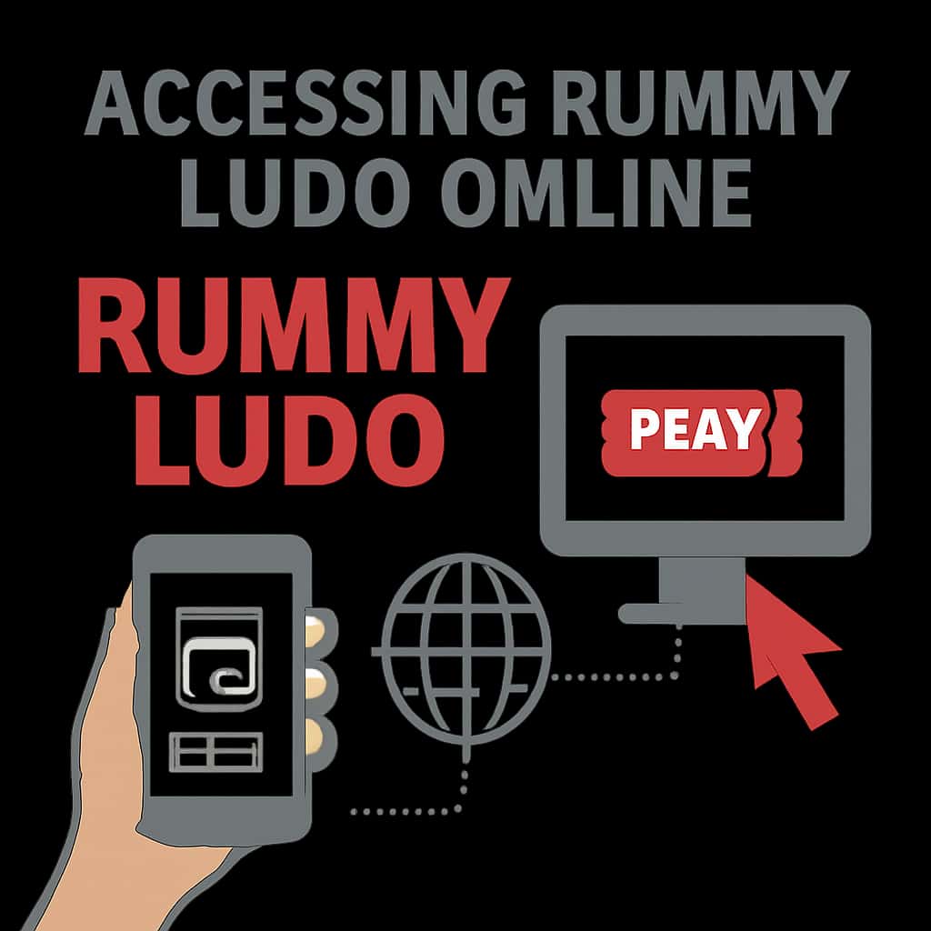 A diagram illustrating the access points for RummyLudo online.