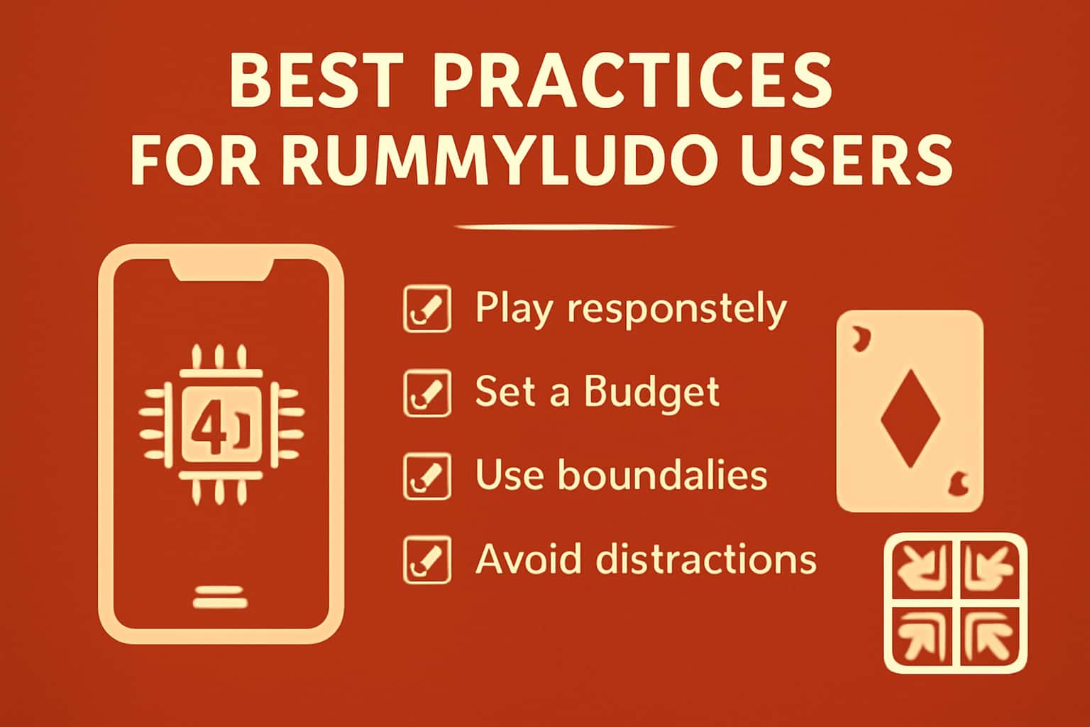 An informative visual about best practices for users of the RummyLudo app.