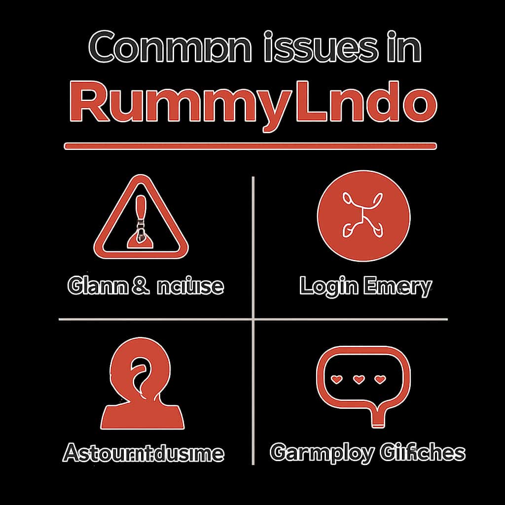 Illustration showcasing troubleshooting steps for common issues in RummyLudo.