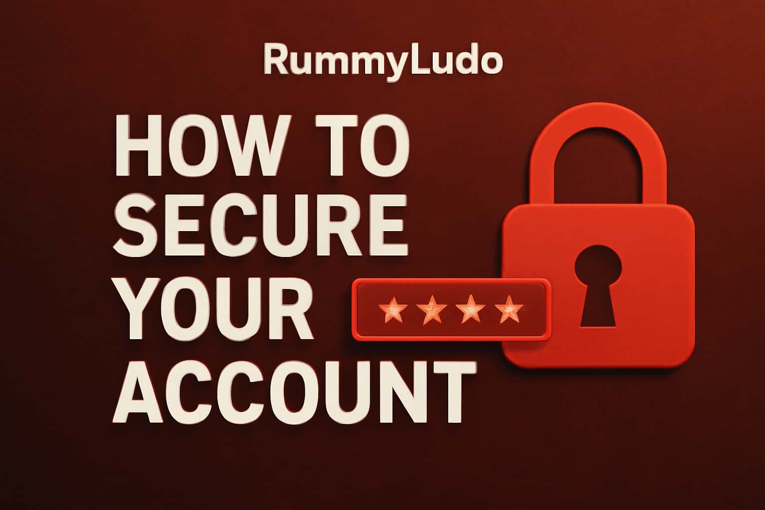 An educational visual guide on securing a RummyLudo account, featuring the logo and safety themes.