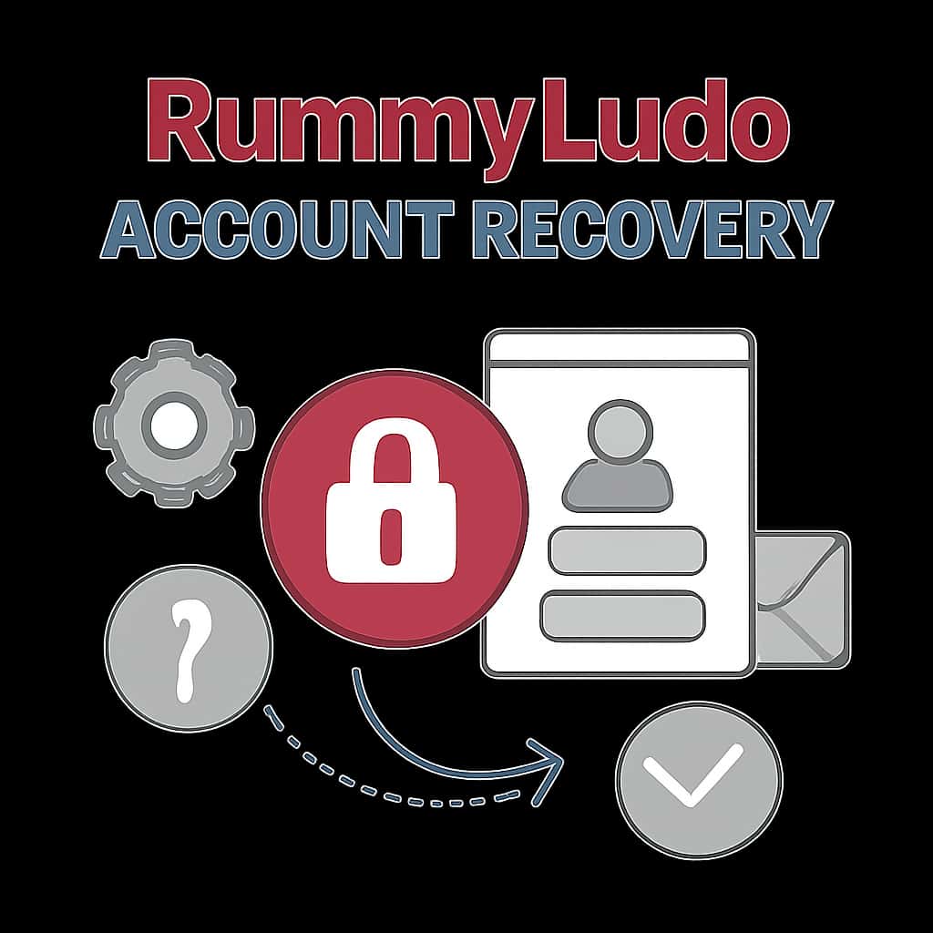 Diagram showing steps for RummyLudo Account Recovery.