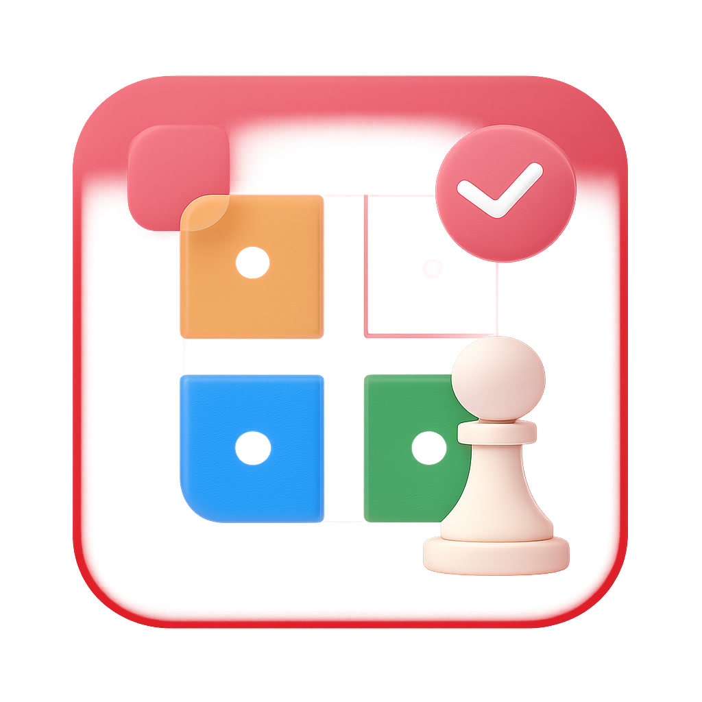 A square badge representing RummyLudo Terms, cleanly displaying the title in a simple design.