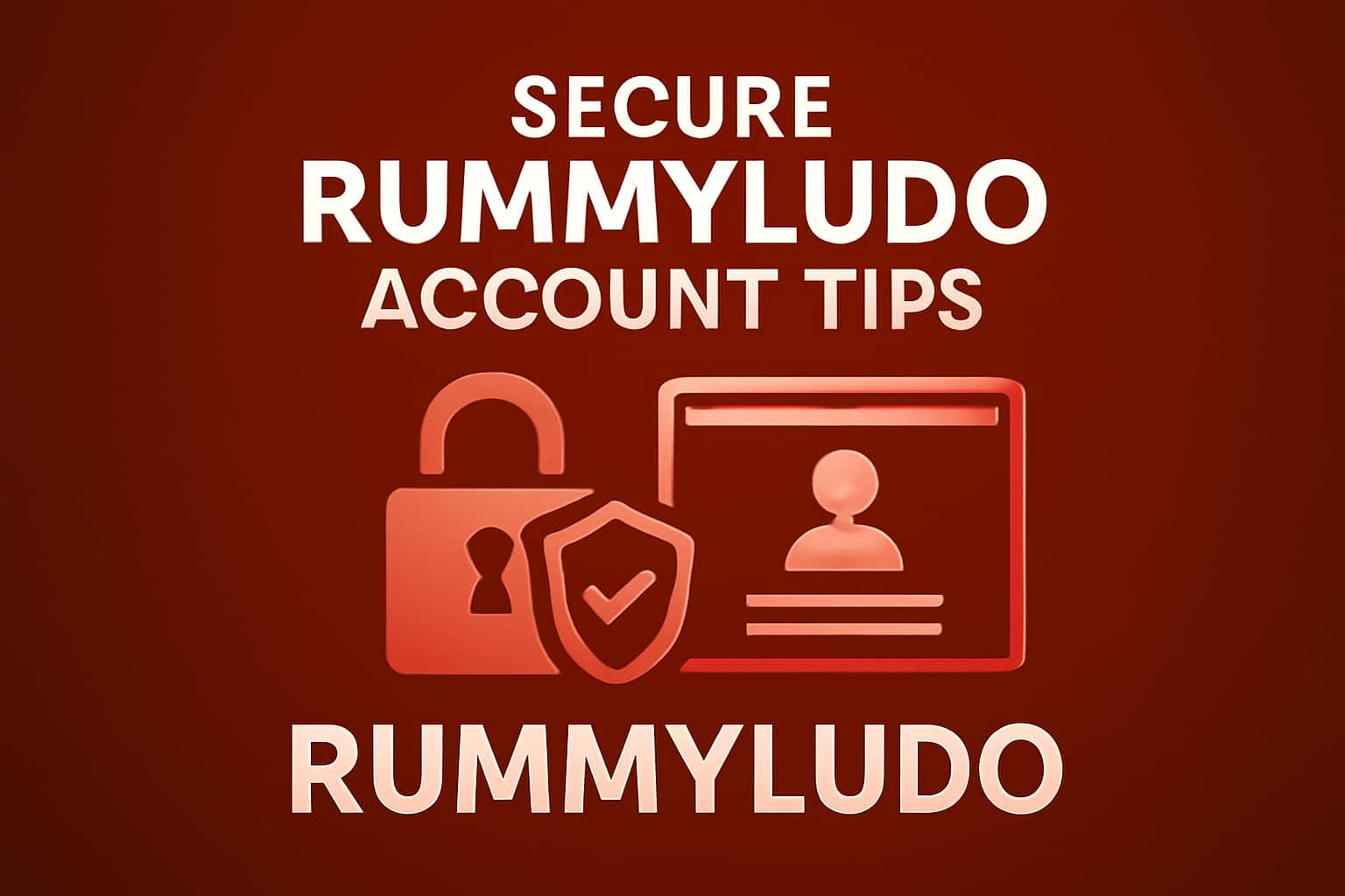 An informational representation of Secure RummyLudo Account Tips with a focus on security.