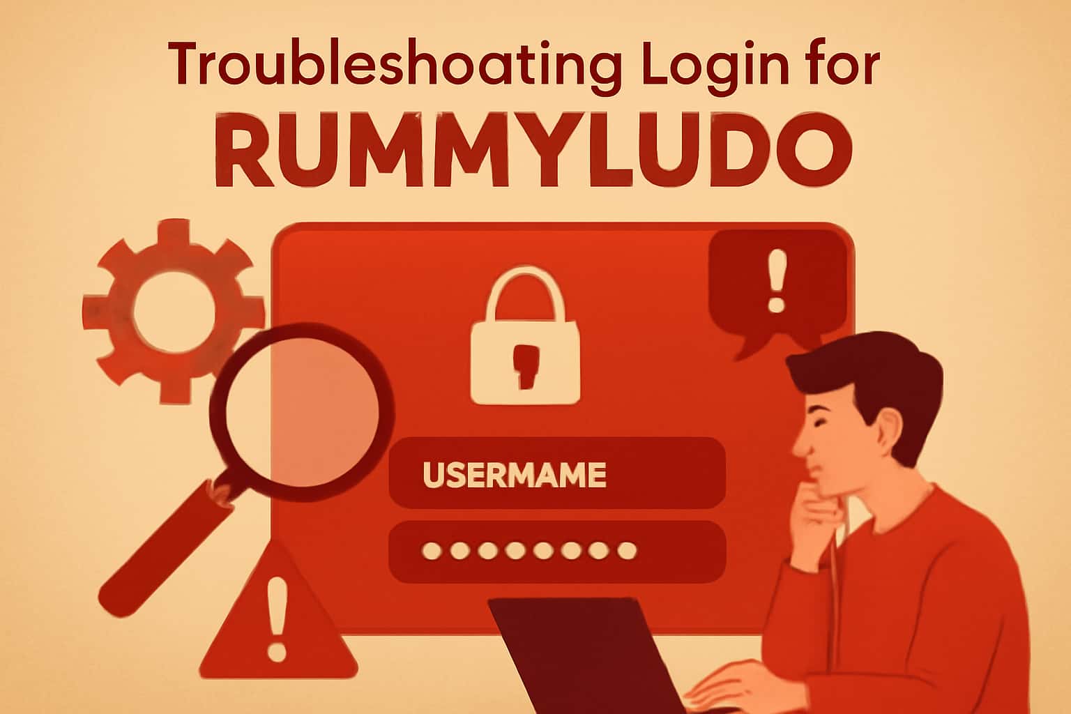 An informative visual about troubleshooting login issues specifically for RummyLudo.